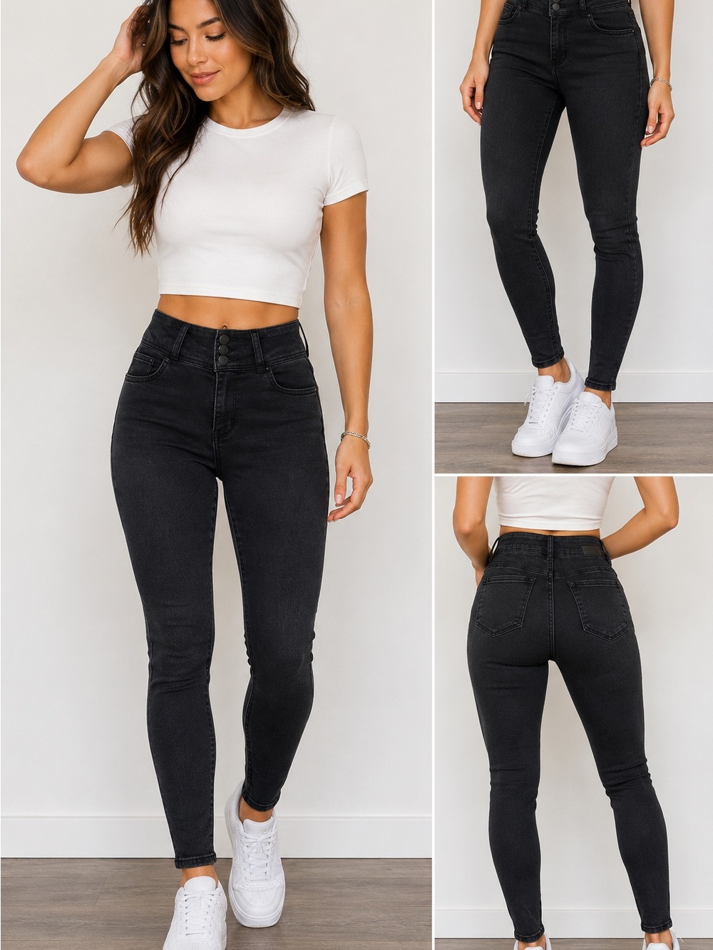 Black Label High-Rise Black Skinny Jeans Triple Button | Size S / 5-26